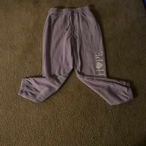 Forever 21 purple “hope” sweatpants